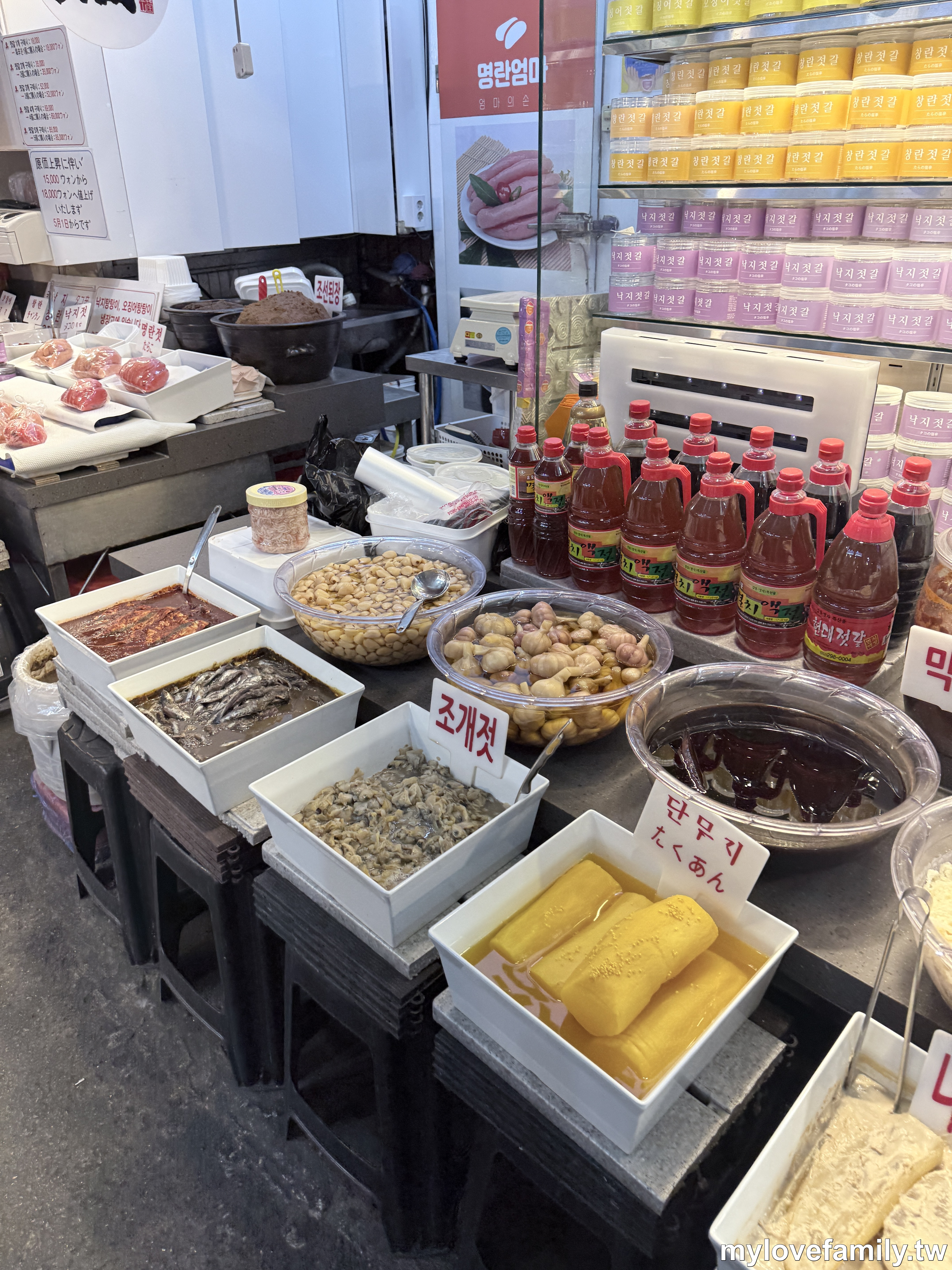 市場醃漬海鮮小菜攤