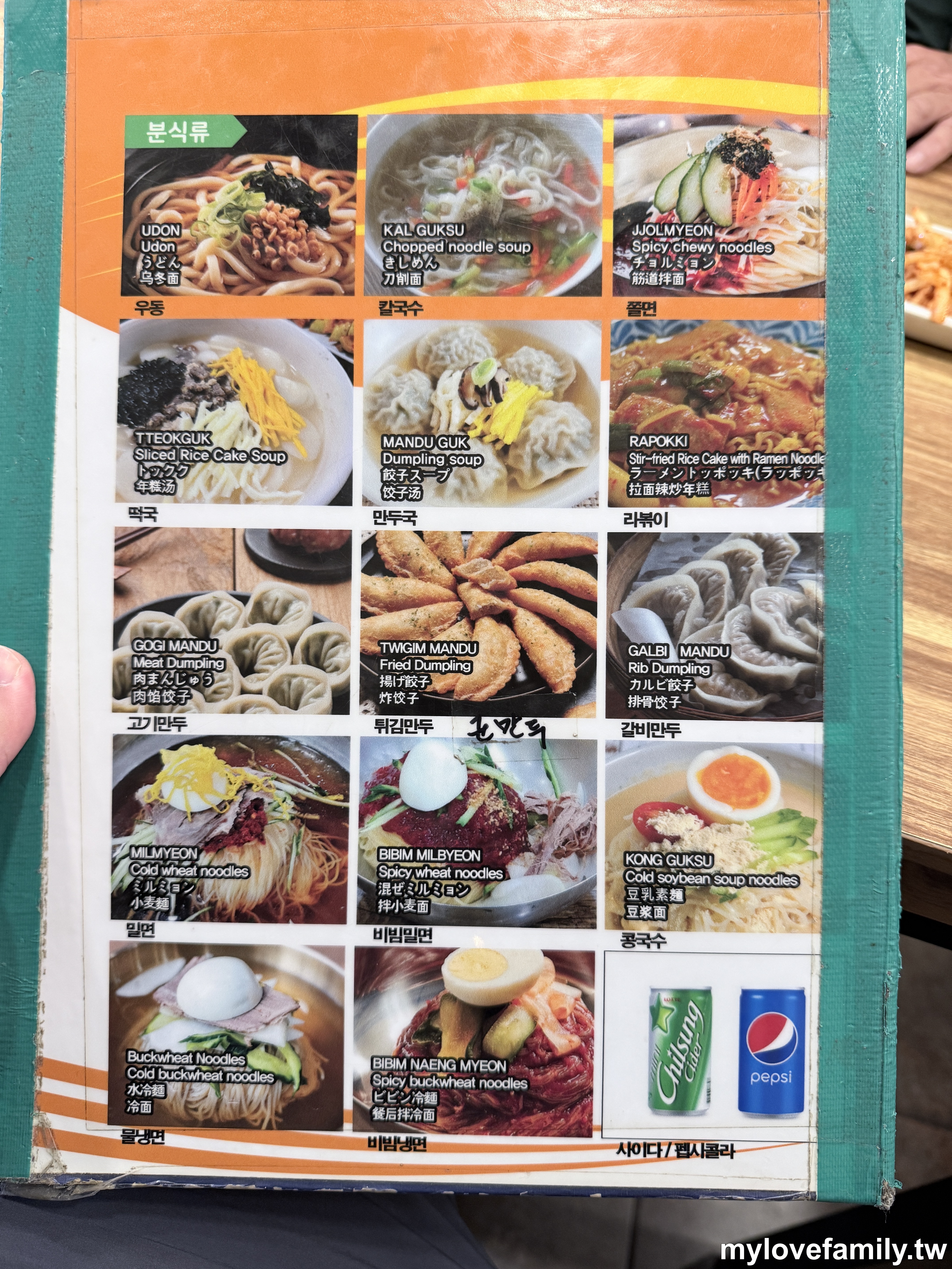 小吃店麵食類菜單